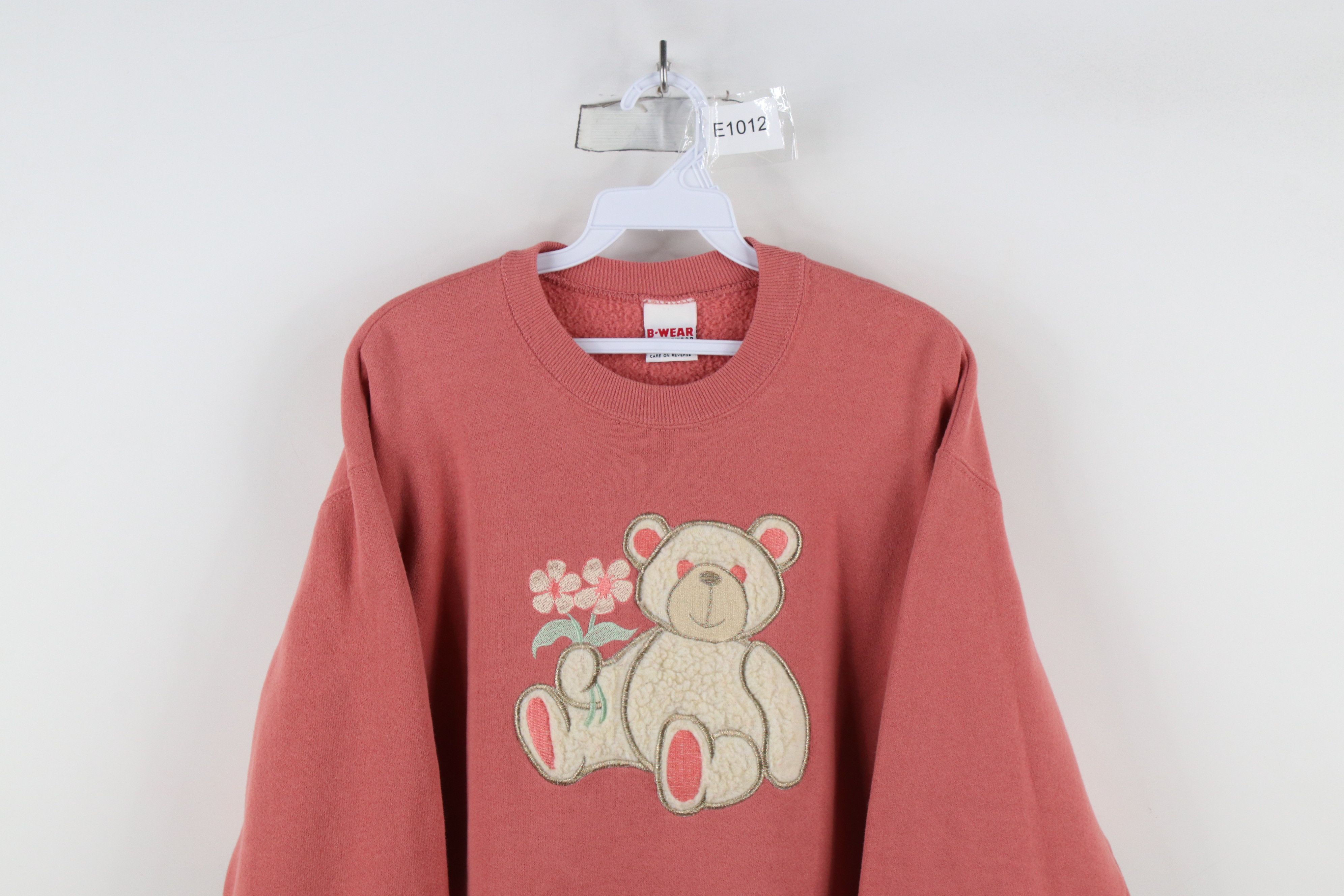 Vintage Vintage 90s Streetwear Teddy Bear Flower Sweatshirt USA Size M / US 6-8 / IT 42-44 - 2 Thumbnail