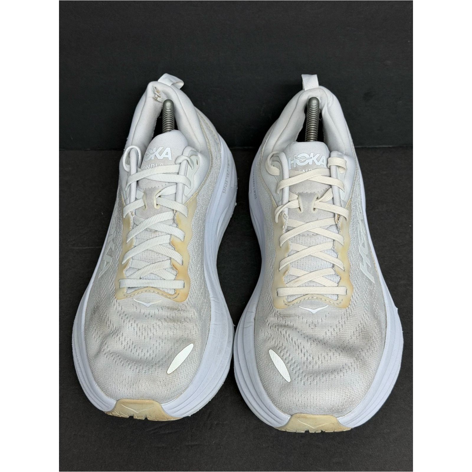 Hoka Hoka Bondi 8 Men's Size 10 D White Athletic Running Shoes Size US 10 / EU 43 - 6 Thumbnail