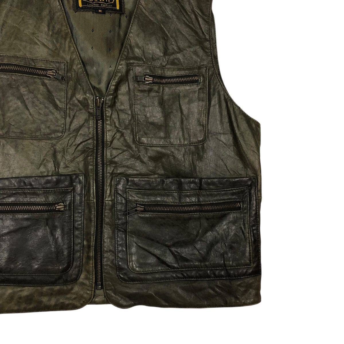 Genuine Leather 🔥VINTAGE GENUINE LEATHER BIKER JACKET DEWN ISSEY MIYAKE Size US M / EU 48-50 / 2 - 7 Thumbnail