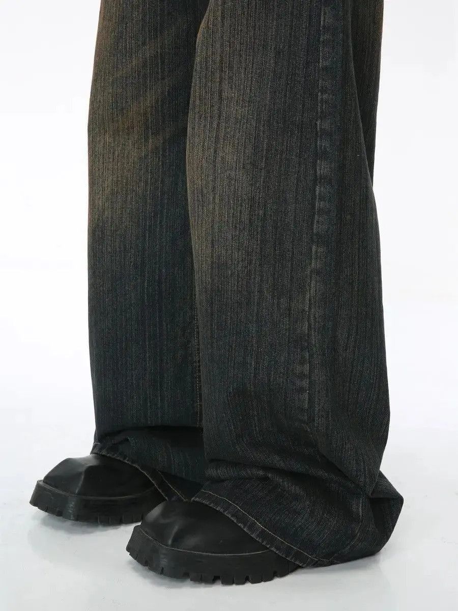 Japanese Brand Retro wide leg bamboo striped jeans Size US 32 / EU 48 - 4 Thumbnail