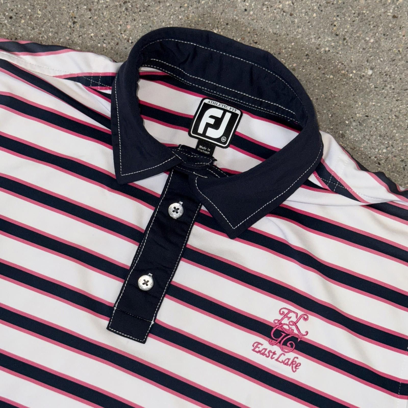 Footjoy FootJoy East Lake Golf Polo Shirt Mens Medium Striped Size ONE SIZE - 3 Thumbnail