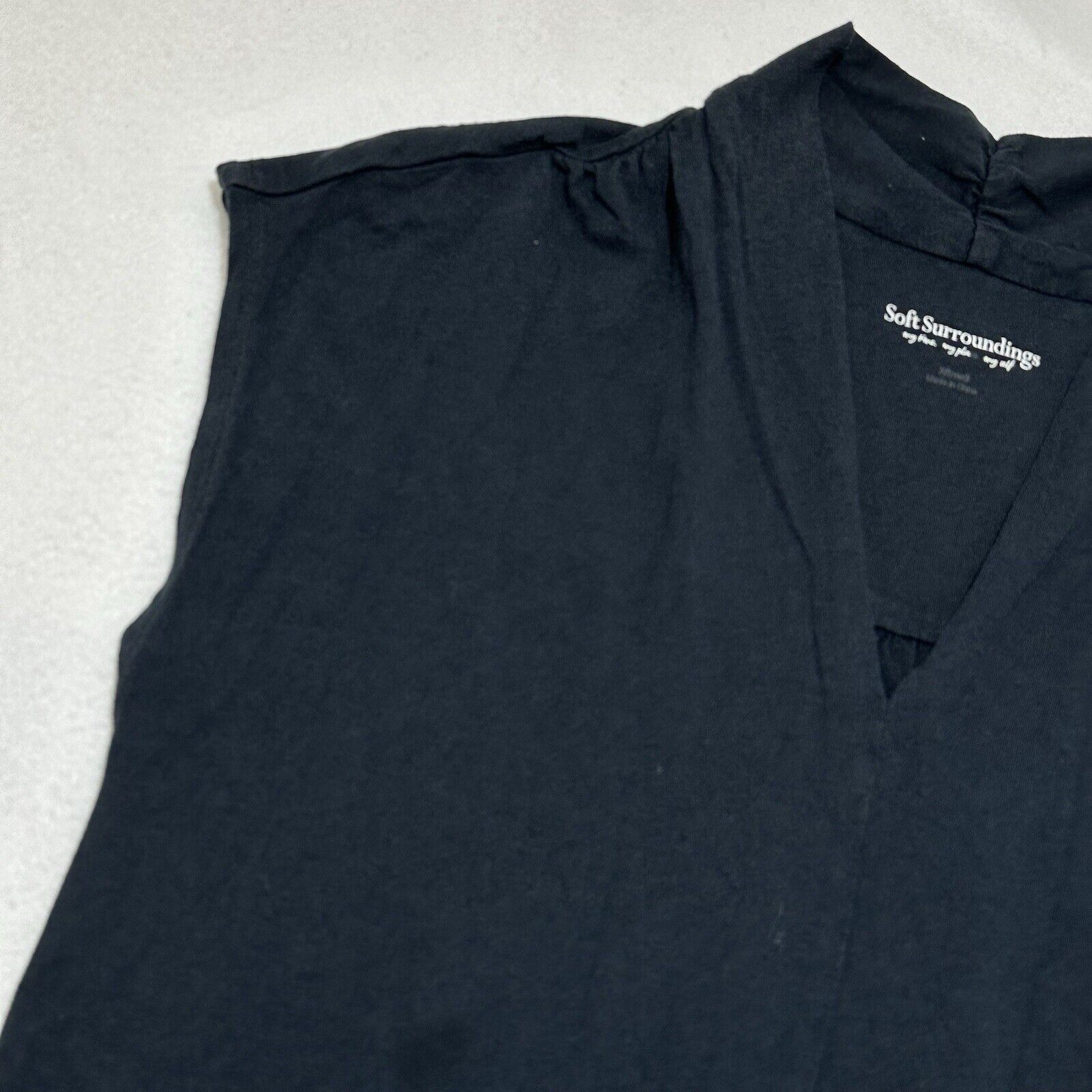 Other Soft Surroundings XS Black VNeck Pullover Blouse Modal Blend Size XS / US 0-2 / IT 36-38 - 5 Thumbnail