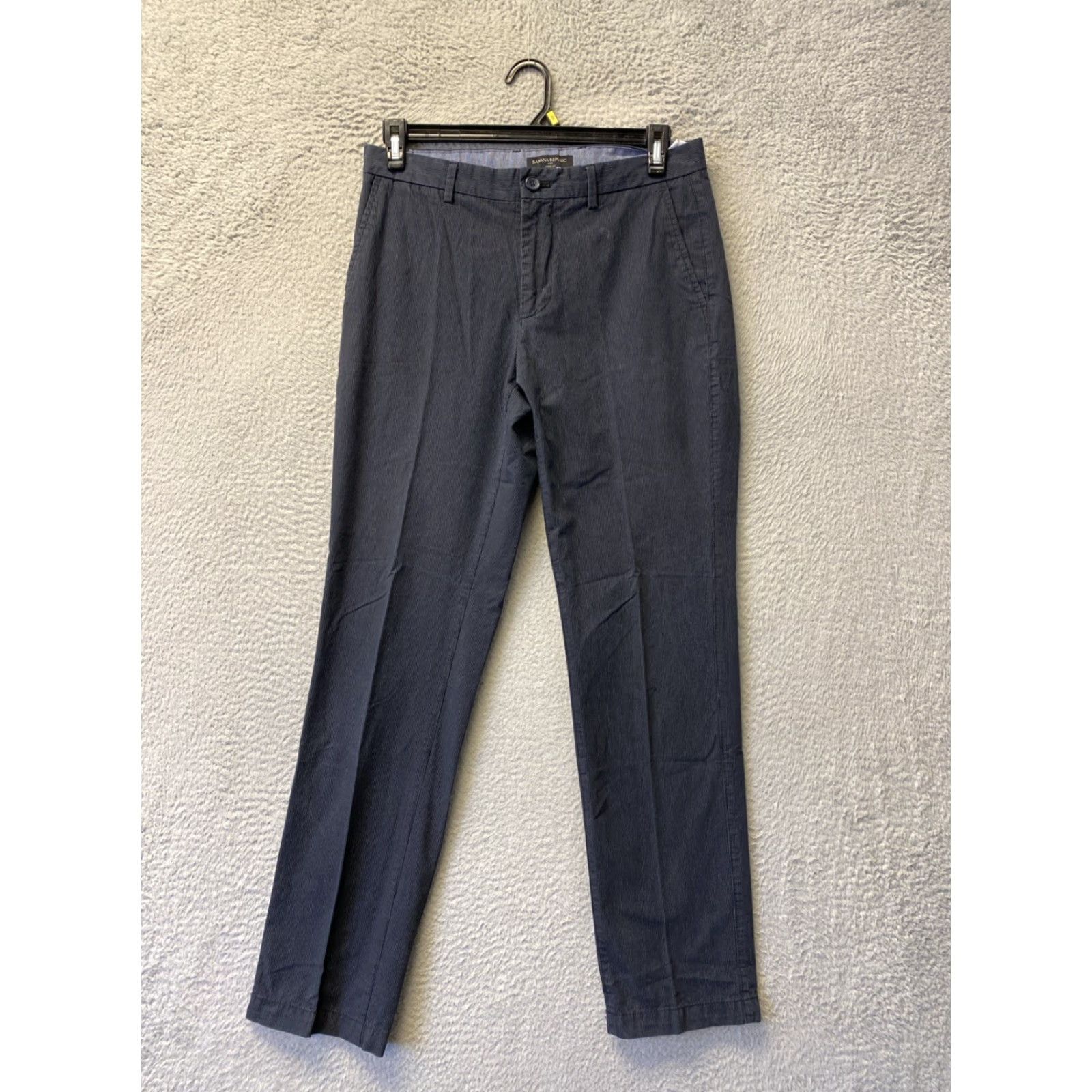 Banana Republic Banana Republic Chino Pants Men’s 32x32 Dark Gray Stripe /0632 Regular Fit Flat Front Cotton Twill Casual Pants Mens Size US 32 / EU 48 - 2 Thumbnail