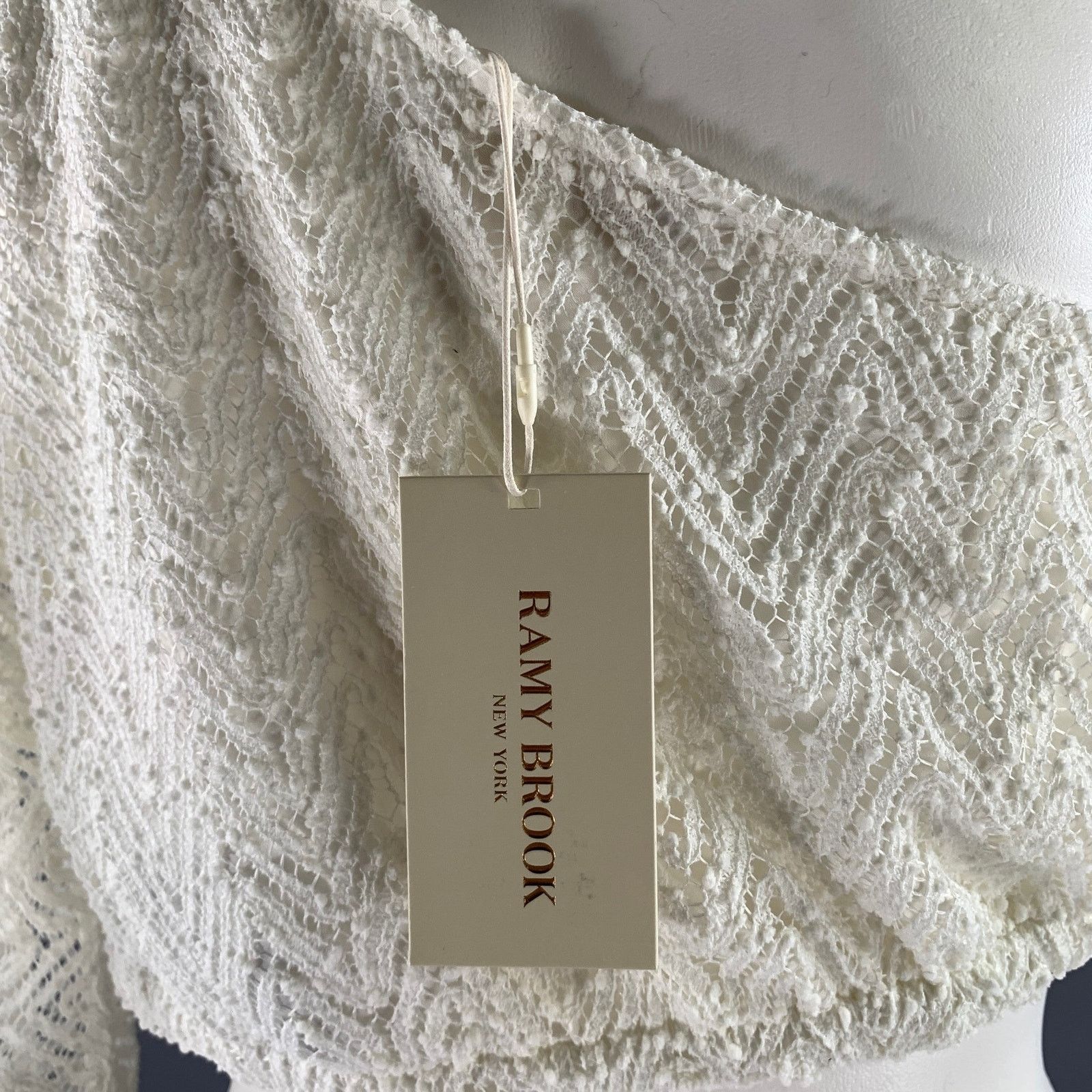 Ramy Brook RAMY BROOK M White Polyester Chevron One Shoulder Mini Dress Size M / US 6-8 / IT 42-44 - 5 Thumbnail