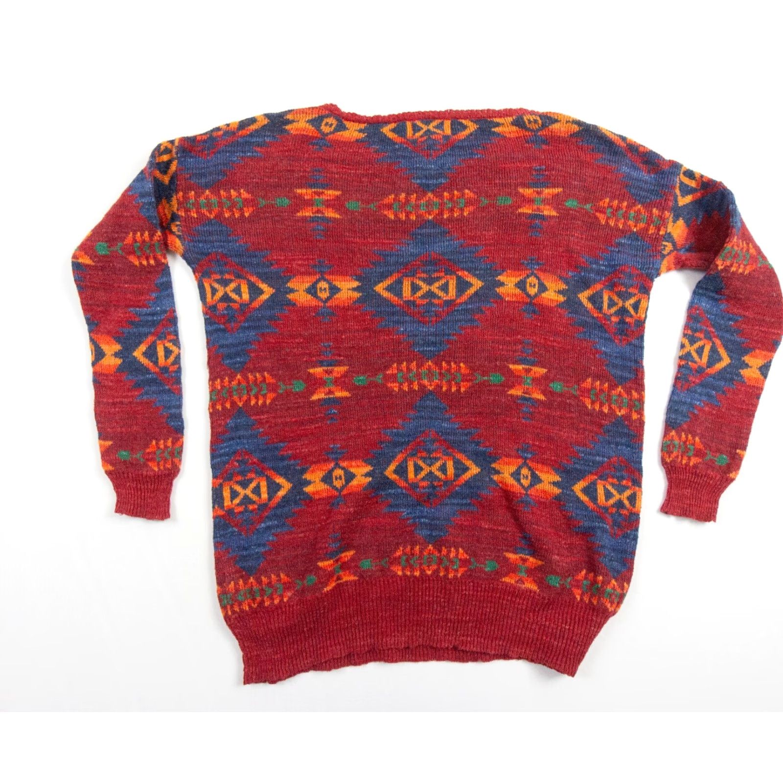 Vintage VINTAGE Ralph Lauren Denim & Supply Women's Sweater Pullover All Seasons Red Small Knit Crossbody Native Aztec Southwestern 90s Size S / US 4 / IT 40 - 4 Thumbnail