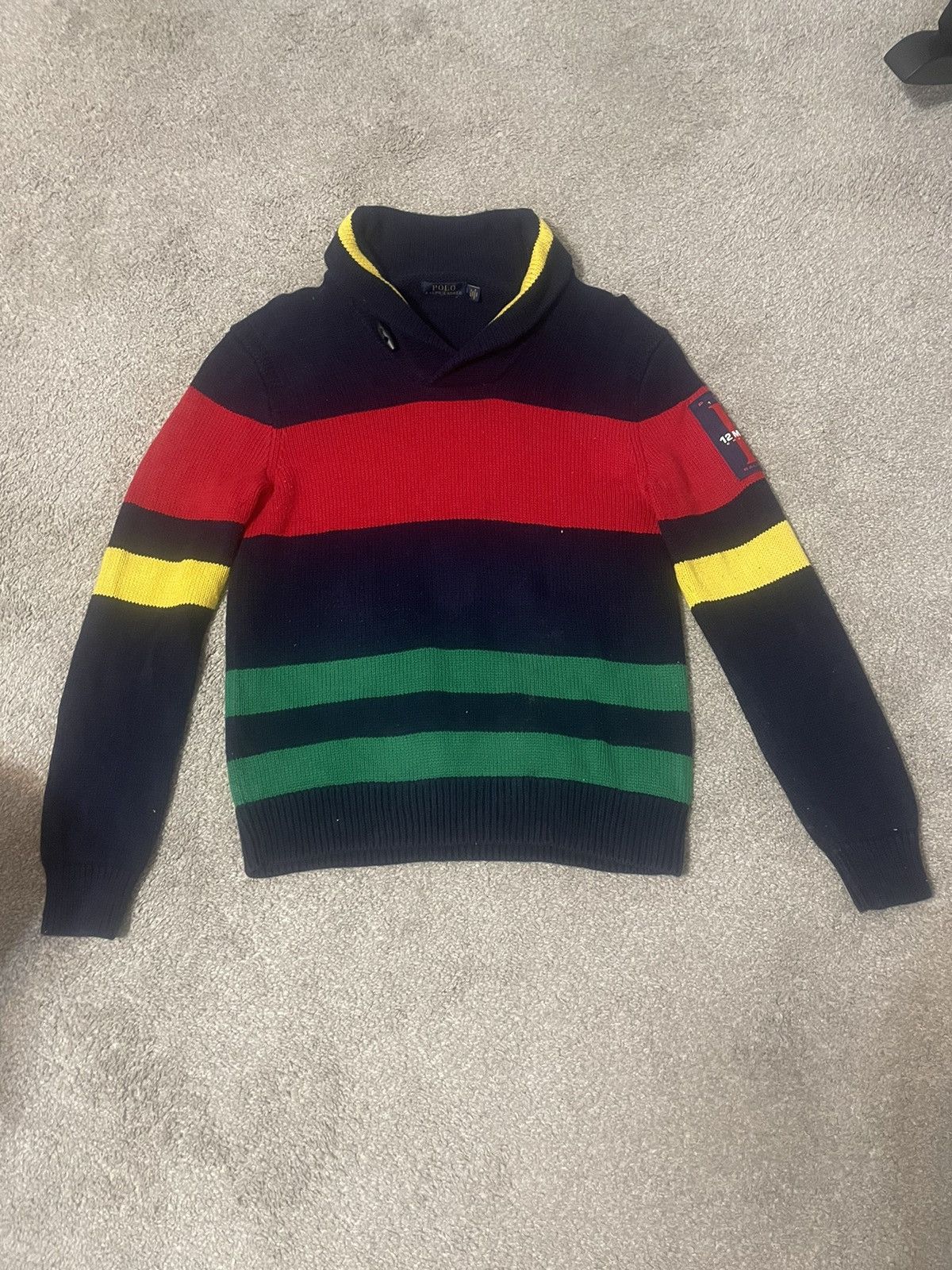 Polo Ralph Lauren × U.S. Polo Assn. Polo Ralph Lauren 12 M Yacht Sweater Multi Color Striped Size US S / EU 44-46 / 1 - 9 Thumbnail
