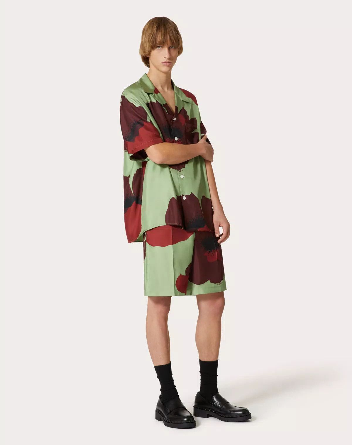 Valentino oc11z0725 Silk Twill Bowling Shirt in Multicolor Size US L / EU 52-54 / 3 - 3 Thumbnail