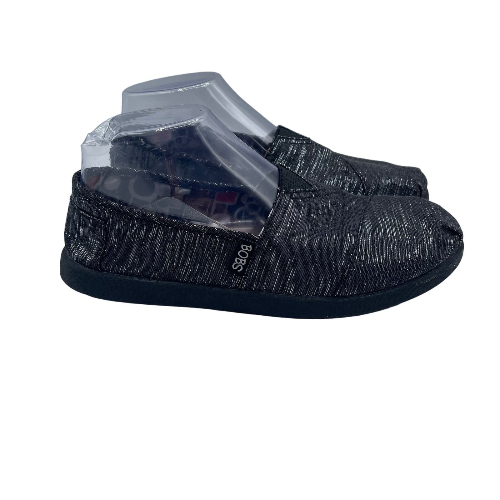 SKECHERS Bobs Skechers Black Flats Slip Ons Shoes Comfort Womens 7 Size US 7 / IT 37 - 1 Thumbnail