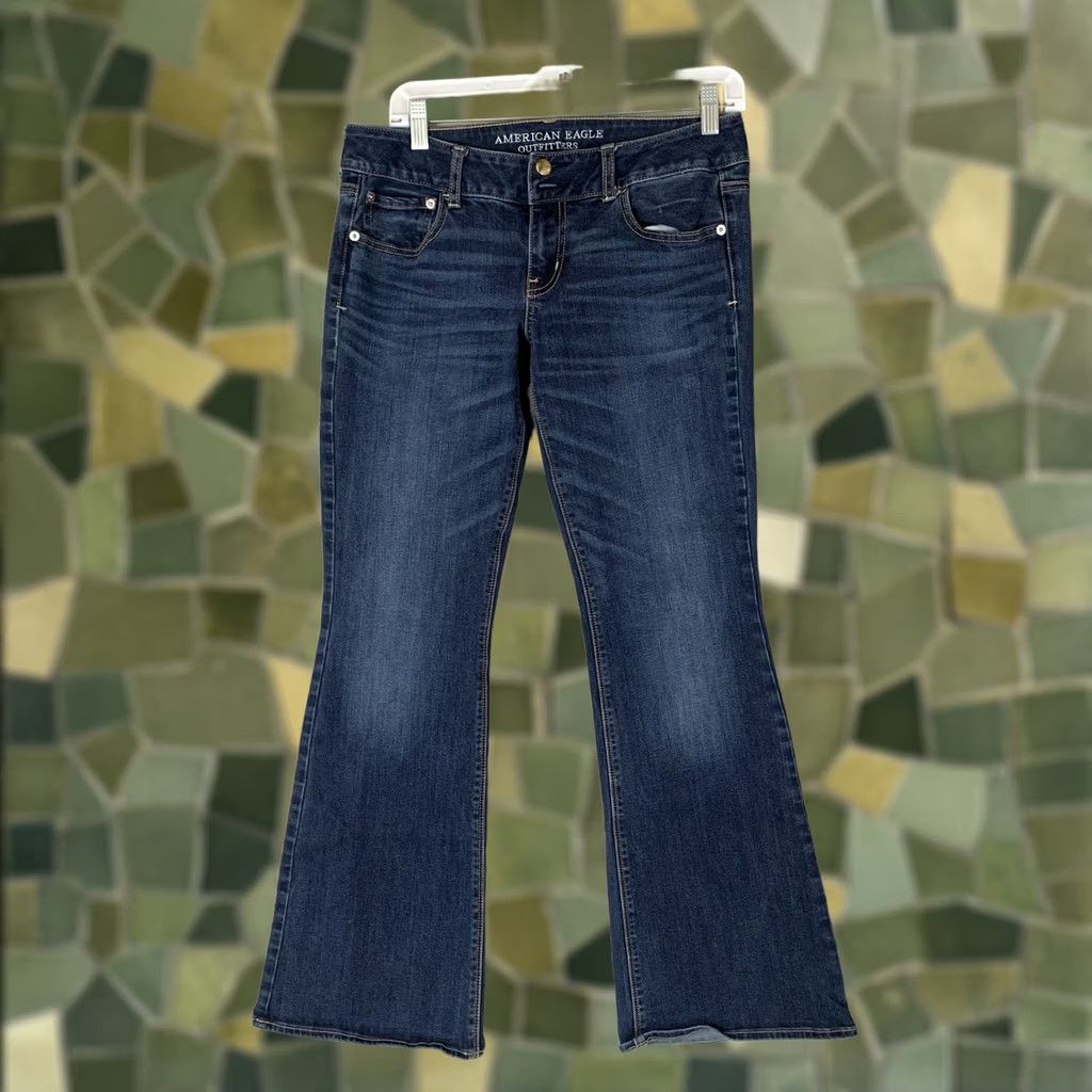 American Eagle Outfitters VINTAGE American Eagle Outfitters Jeans Women 10 Blue Artist Flare AEO Denim Y2K Hippie Retro Size 32" / US 10 / IT 46 - 1 Thumbnail