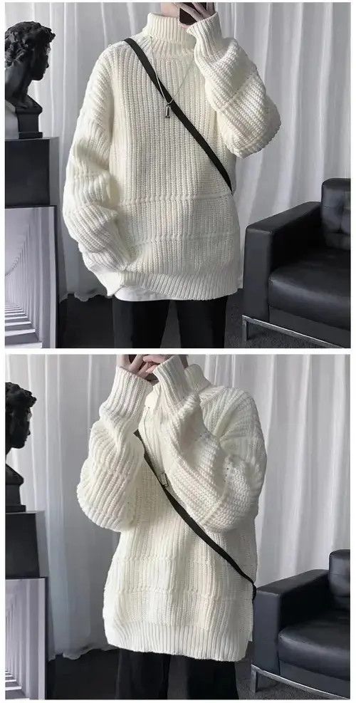 Aran Isles Knitwear Turtle Neck - Style Streetwear Knitted Sweatshirt Size US L / EU 52-54 / 3 - 2 Thumbnail