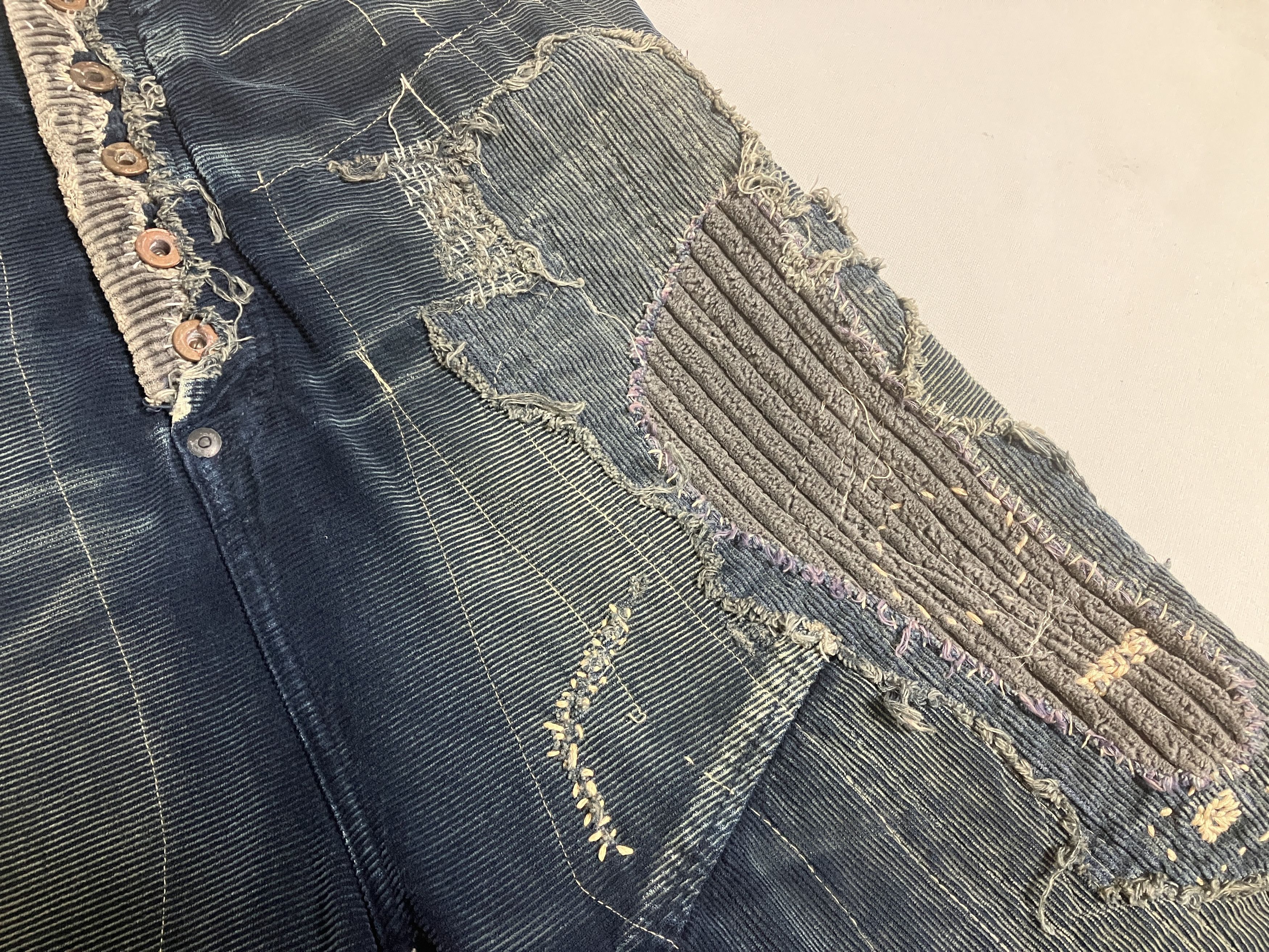 Kapital KAPITAL kountry indigo corduroy BORO pants distressed 31 new Size US 31 - 7 Thumbnail
