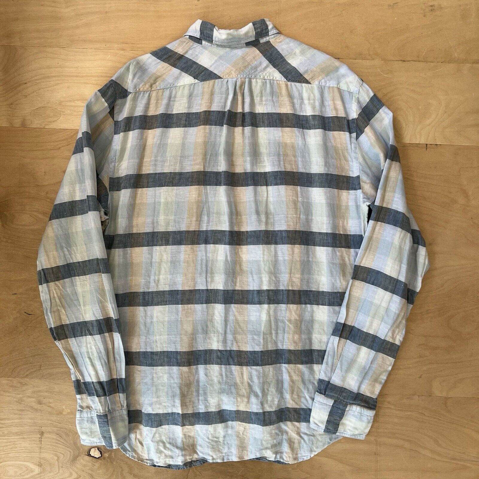 Billy Reid Billy Reid Linen Shirt 2XL Blue Check Collared Button Up Size US XXL / EU 58 / 5 - 8 Thumbnail