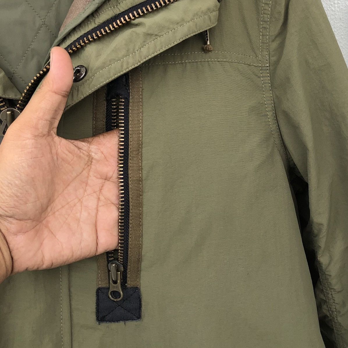 Japanese Brand BAGARCH Mod Coat Olive Military Coat Cross Big Logo Parka Size US XL / EU 56 / 4 - 6 Thumbnail
