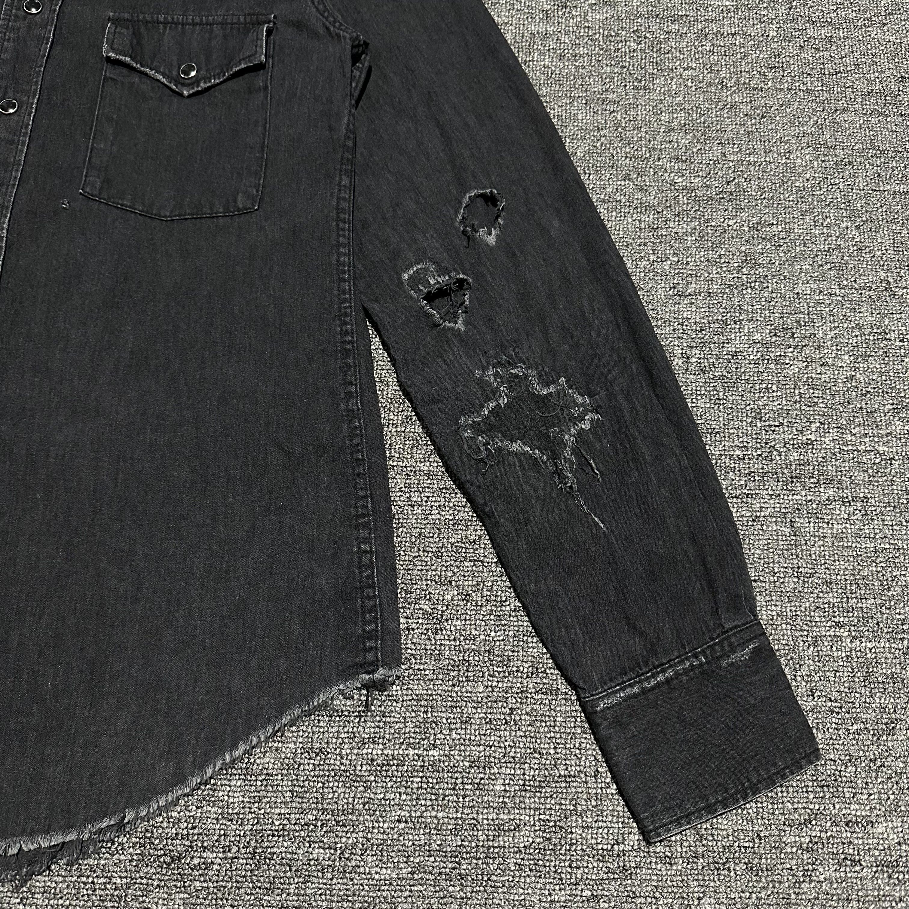 Hedi Slimane × Saint Laurent Paris Saint Laurent by Hedi Slimane Distressed Western Denim Shirt Size US XS / EU 42 / 0 - 4 Thumbnail