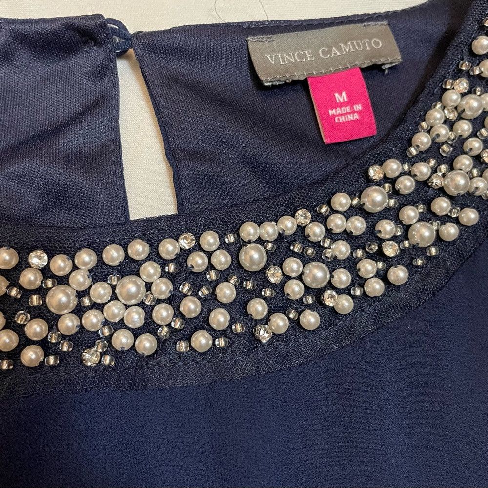 Vince Camuto NWT New Vince Camuto Blue Chiffon Balloon Sleeve Beaded Blo Size M / US 6-8 / IT 42-44 - 7 Thumbnail