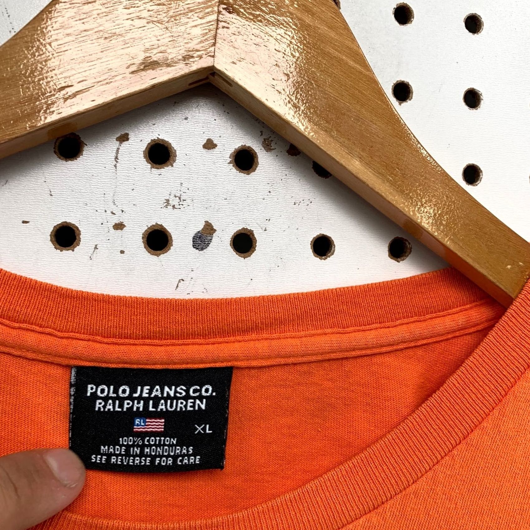 Ralph Lauren VINTAGE Polo Jeans Ralph Lauren T Shirt Mens XL Orange Short Sleeve Size US XL / EU 56 / 4 - 3 Thumbnail