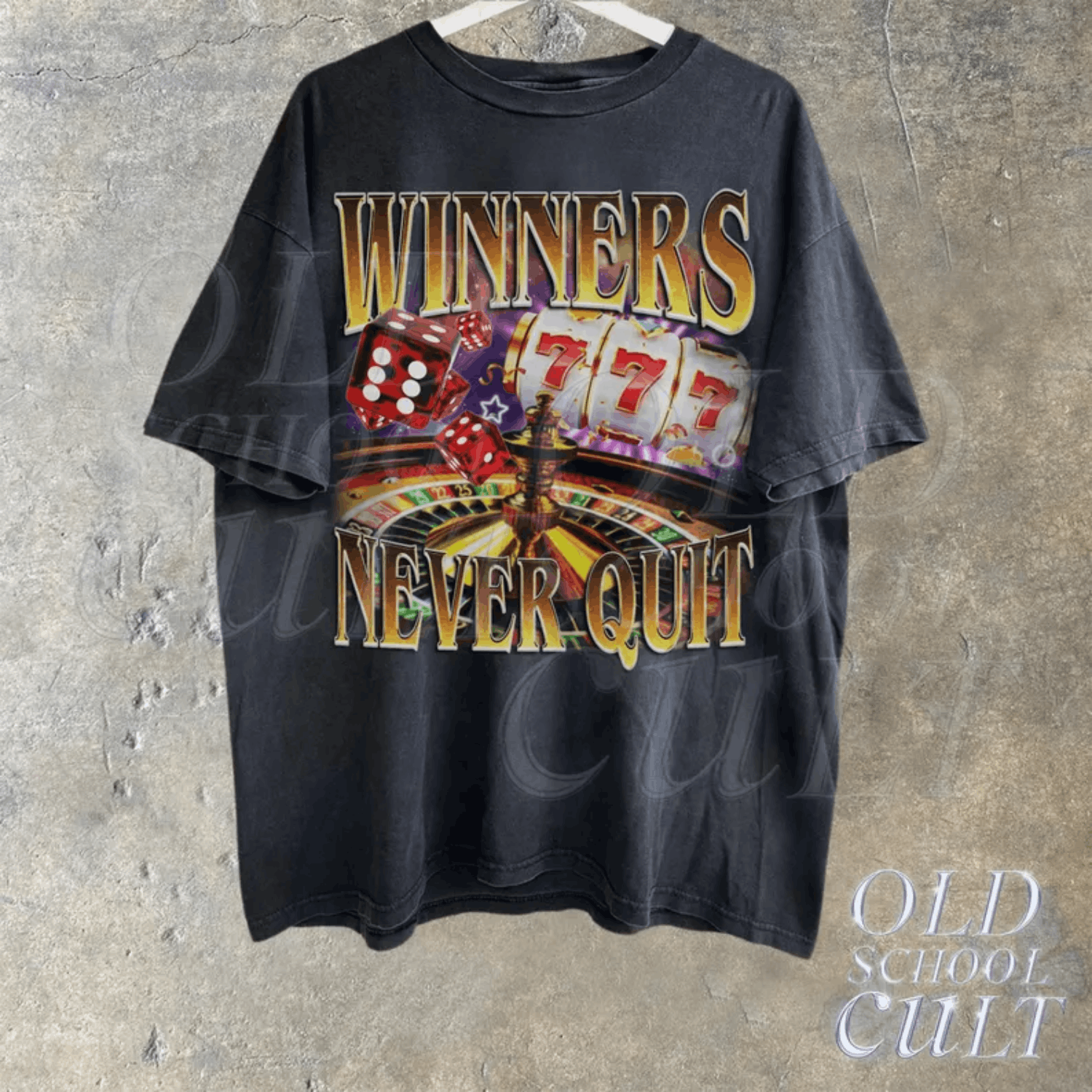 Designer Winners Never Quit Funny Gambling shirt,Retro Unhinged Shirt Size US M / EU 48-50 / 2 - 1 Thumbnail