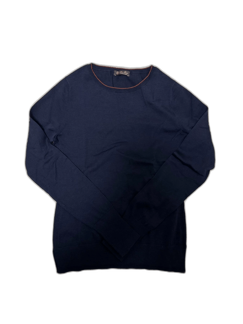 Ermenegildo Zegna Loro Piana Navy Blue Wool Sweater- Size US S / EU 44-46 / 1 - 1 Thumbnail