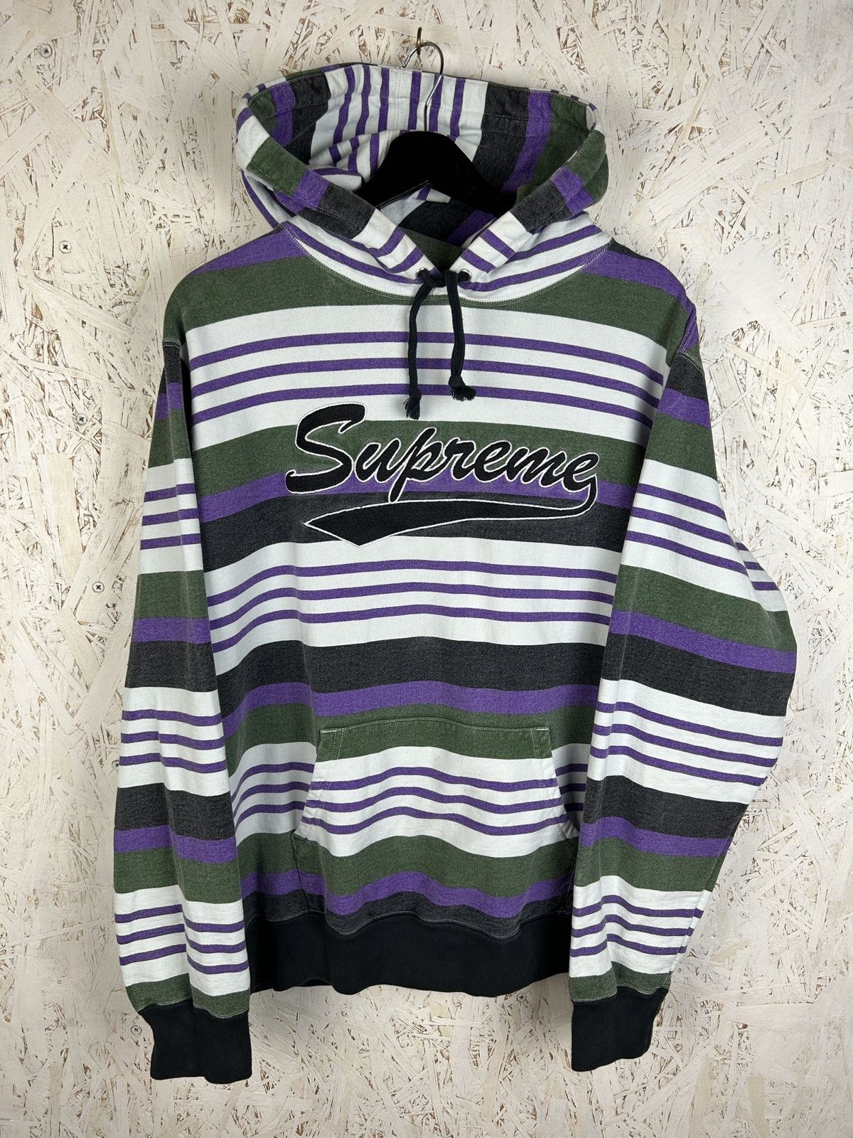 Supreme Supreme FW07 striped crest hoodie | Grailed