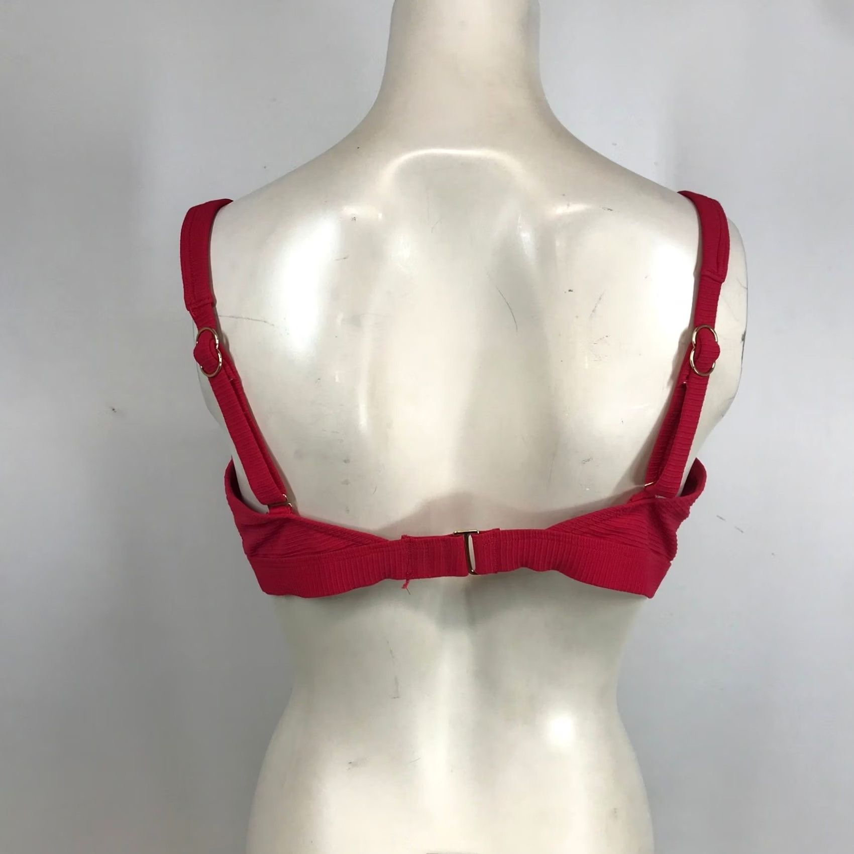 Vintage Sea Level Australia Red Ribbed Square Neck Bikini Top Adjustable Straps Size 10 Womens Size M / US 6-8 / IT 42-44 - 5 Thumbnail