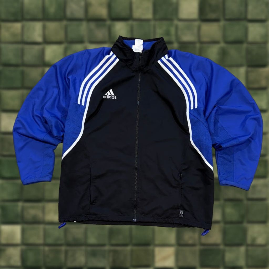 Adidas VINTAGE adidas Track Jacket Men's 46/48 Full Zip Black/Blue 2000s Training JC79 Size US S / EU 44-46 / 1 - 1 Thumbnail