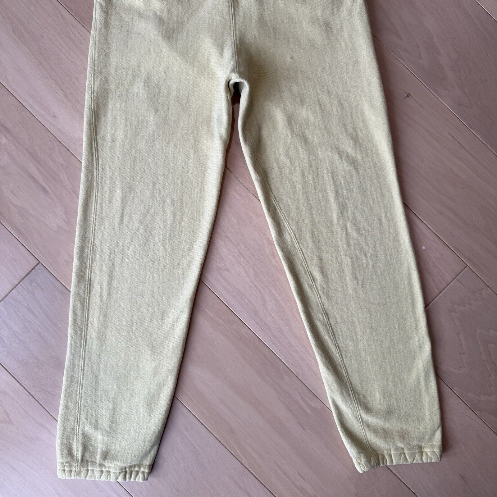 Champion × Vintage Vintage Champion Reverse Weave Sweatpants Large Yellow 90s Size US 34 / EU 50 - 4 Thumbnail