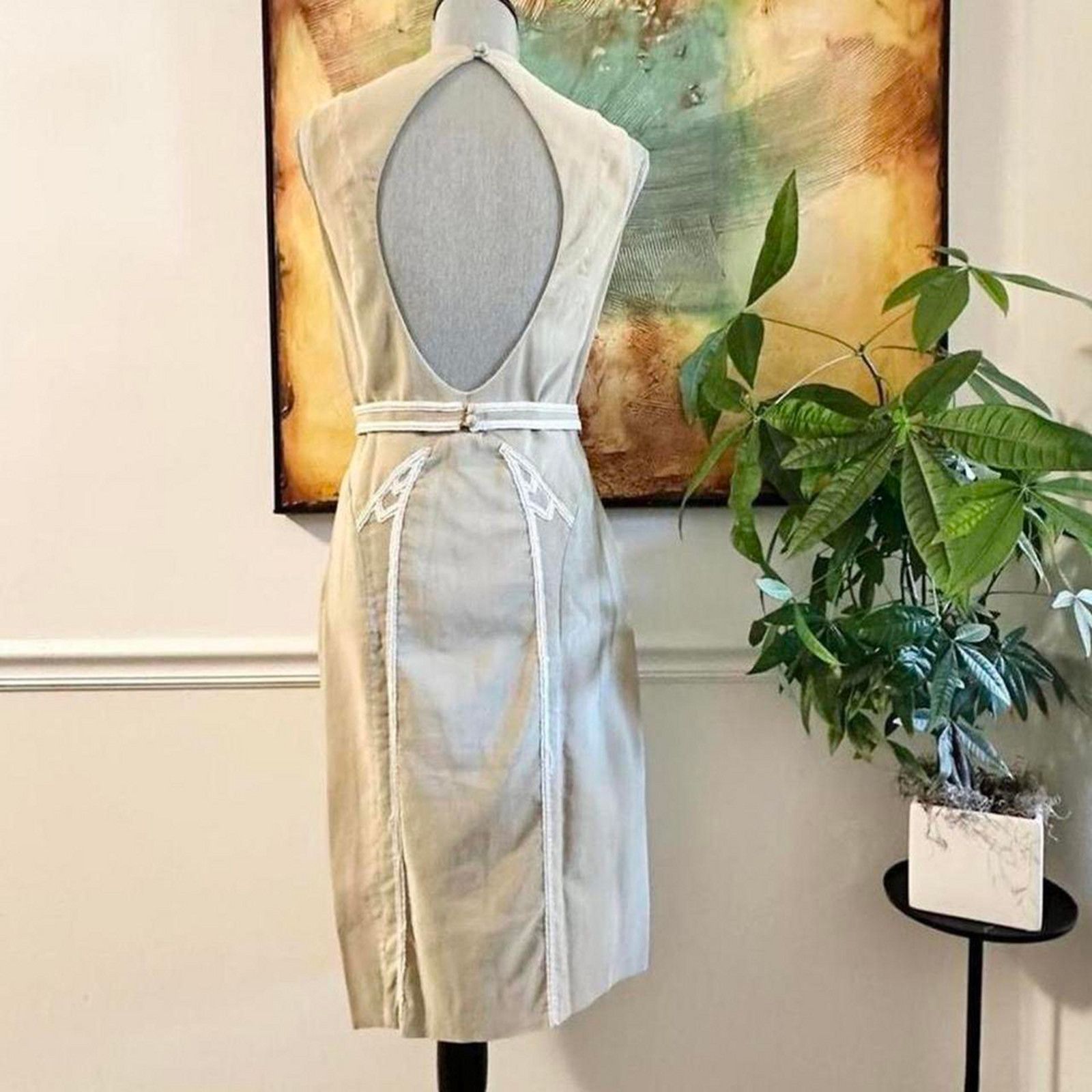 Zac Posen Vintage Zac Posen Bohemian Chic Sheath Midi Dress Size M / US 6-8 / IT 42-44 - 3 Thumbnail