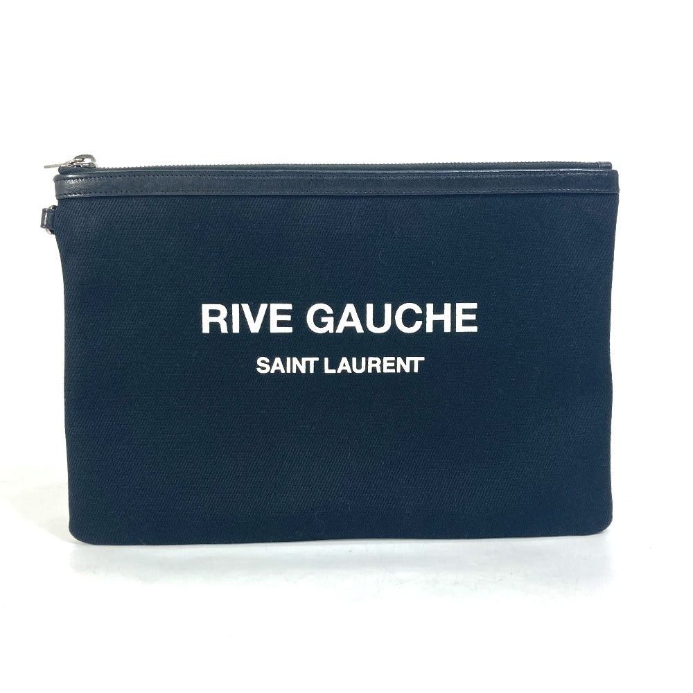 Saint Laurent Paris Saint Laurent Paris 581369 Rive Gauche Pouch Briefcase Bicolor Clutch Bag Canvas/Leather Men Size ONE SIZE - 1 Thumbnail