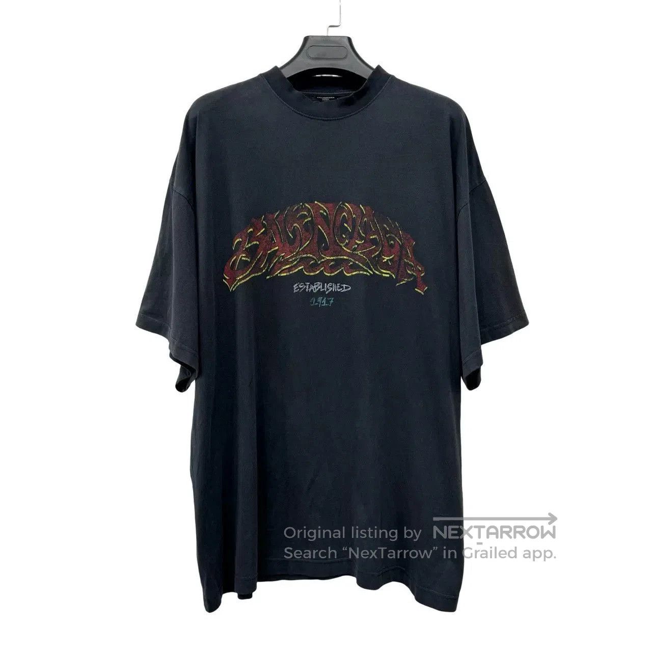 Balenciaga Balenciaga Flame Print Logo Short Sleeve. Size US XL / EU 56 / 4 - 1 Thumbnail