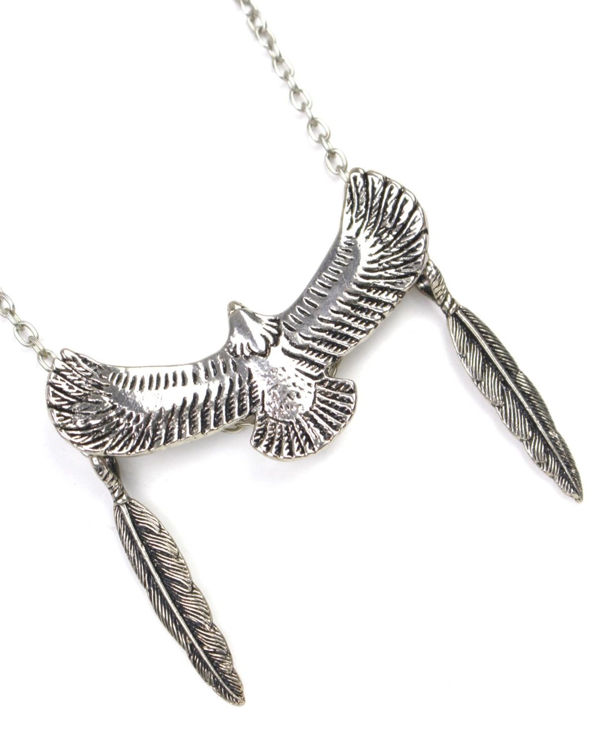 Vintage 2000S JAPANESE MADE NATIVE EAGLE SPIRIT FEATHER NECKLACE Size ONE SIZE - 4 Thumbnail