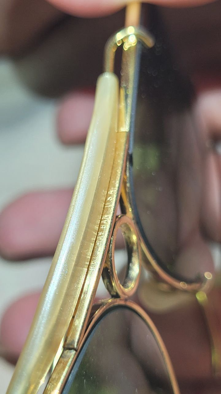 Bausch & Lomb × RayBan vintage 60s RAYBAN B&L aviator sunglasses, green lenses Size 38 - 11 Thumbnail