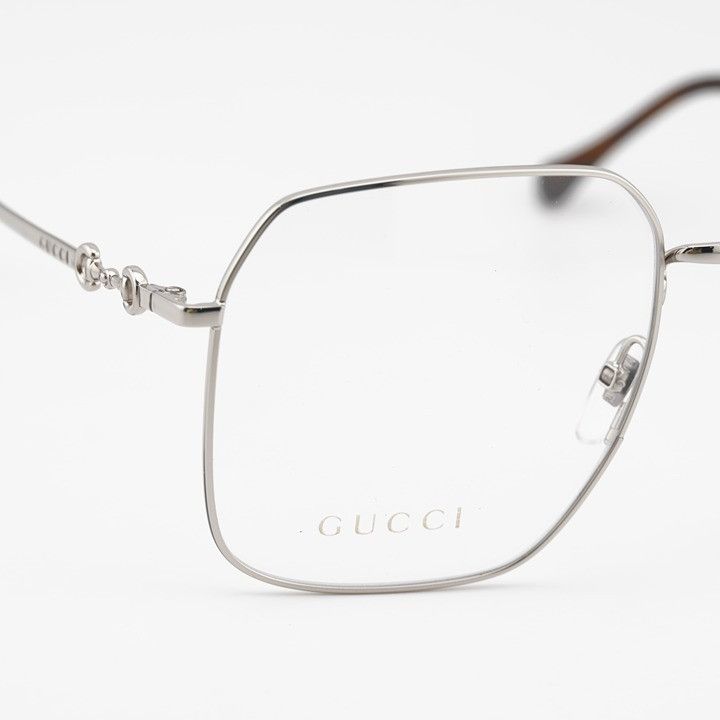 Gucci Gucci GG0952O 003 Eyeglasses Gold/Silver 57mm Square Frame Size ONE SIZE - 5 Thumbnail