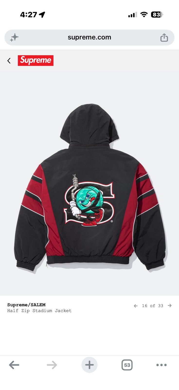 Supreme Supreme SALEM Stadium Jacket Size US M / EU 48-50 / 2 - 4 Thumbnail