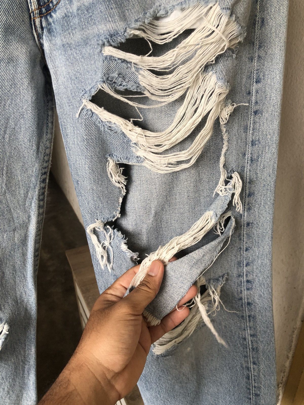 Levi's Kapital Style Vintage 90s Levis 501 Distressed Jeans Size US 30 / EU 46 - 8 Thumbnail