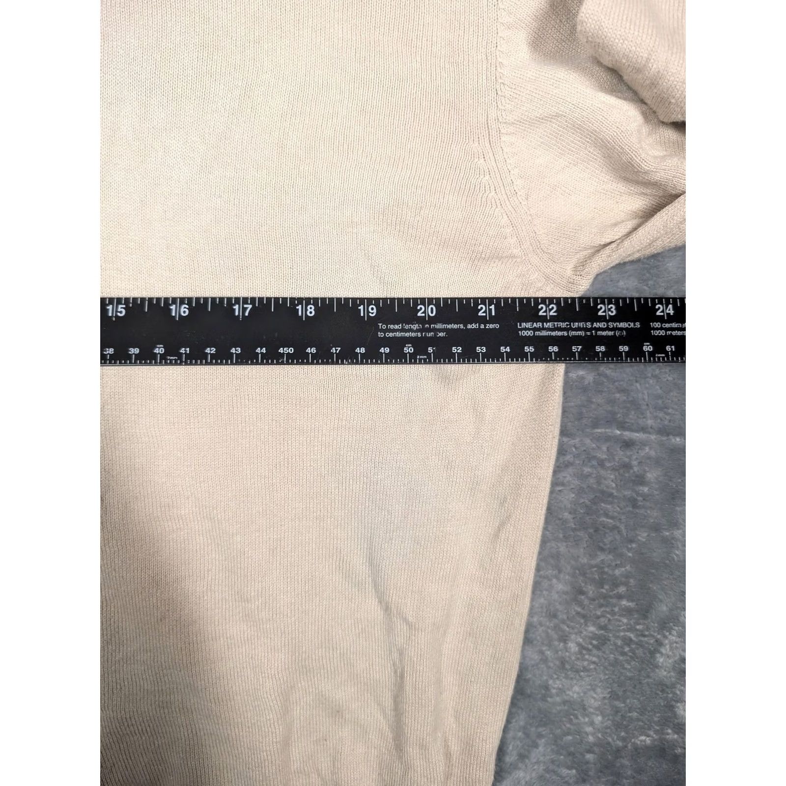 Vintage Viyella Sweater Mens Medium Beige Cotton Knit Polo Collar Long Sleeve Pullover Size US M / EU 48-50 / 2 - 3 Thumbnail