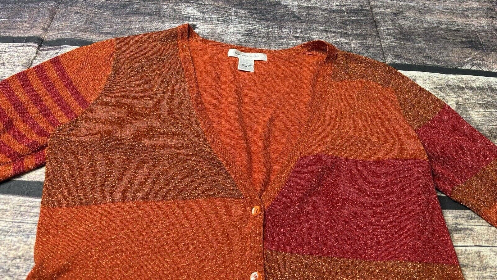 Other August Silk Cardigan Sweater Women's L Metallic Colorblock Size L / US 10 / IT 46 - 5 Thumbnail