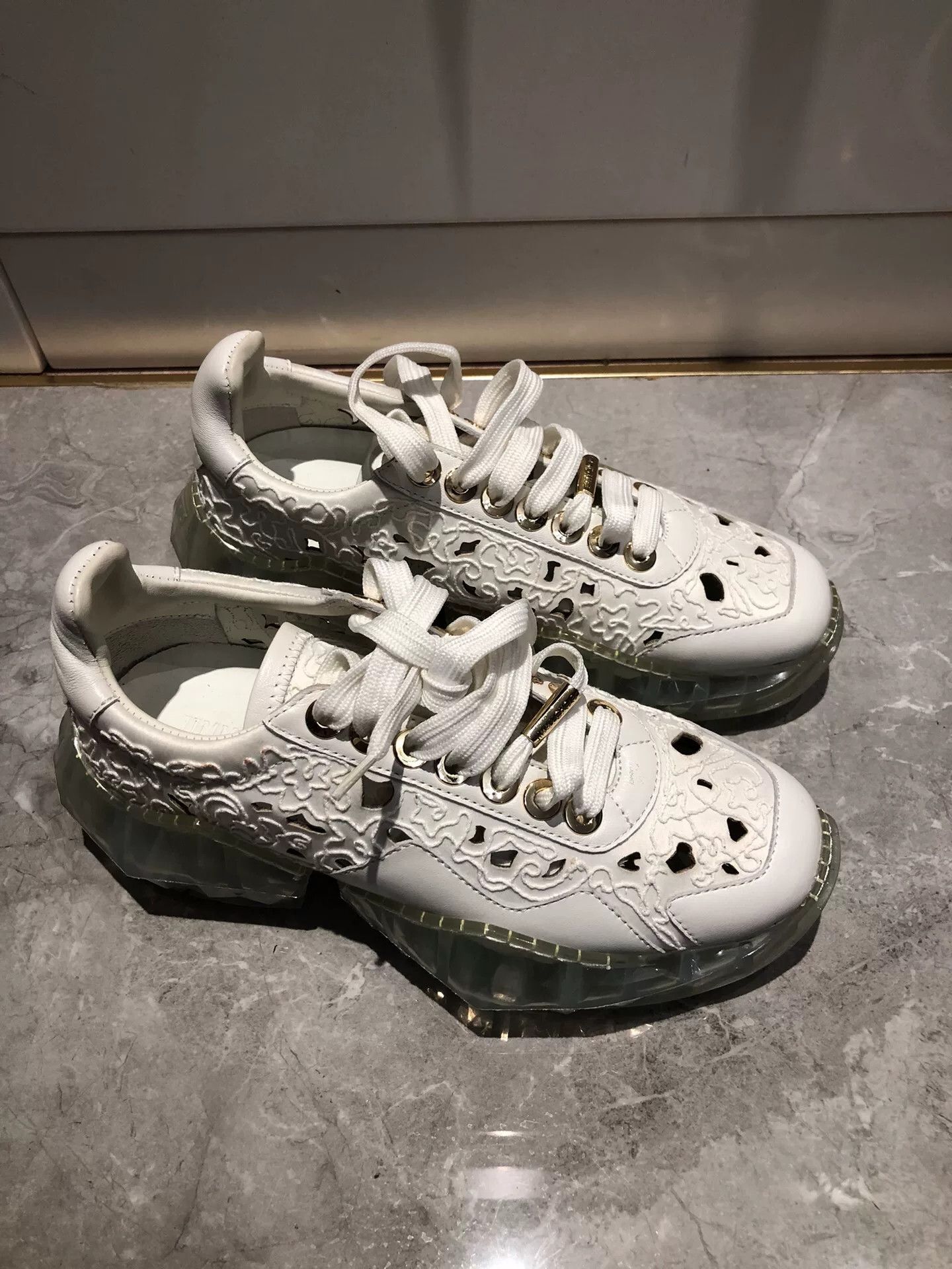Jimmy Choo Jimmy Choo Perforated Dad Shoes Size US 5 / IT 35 - 1 Thumbnail