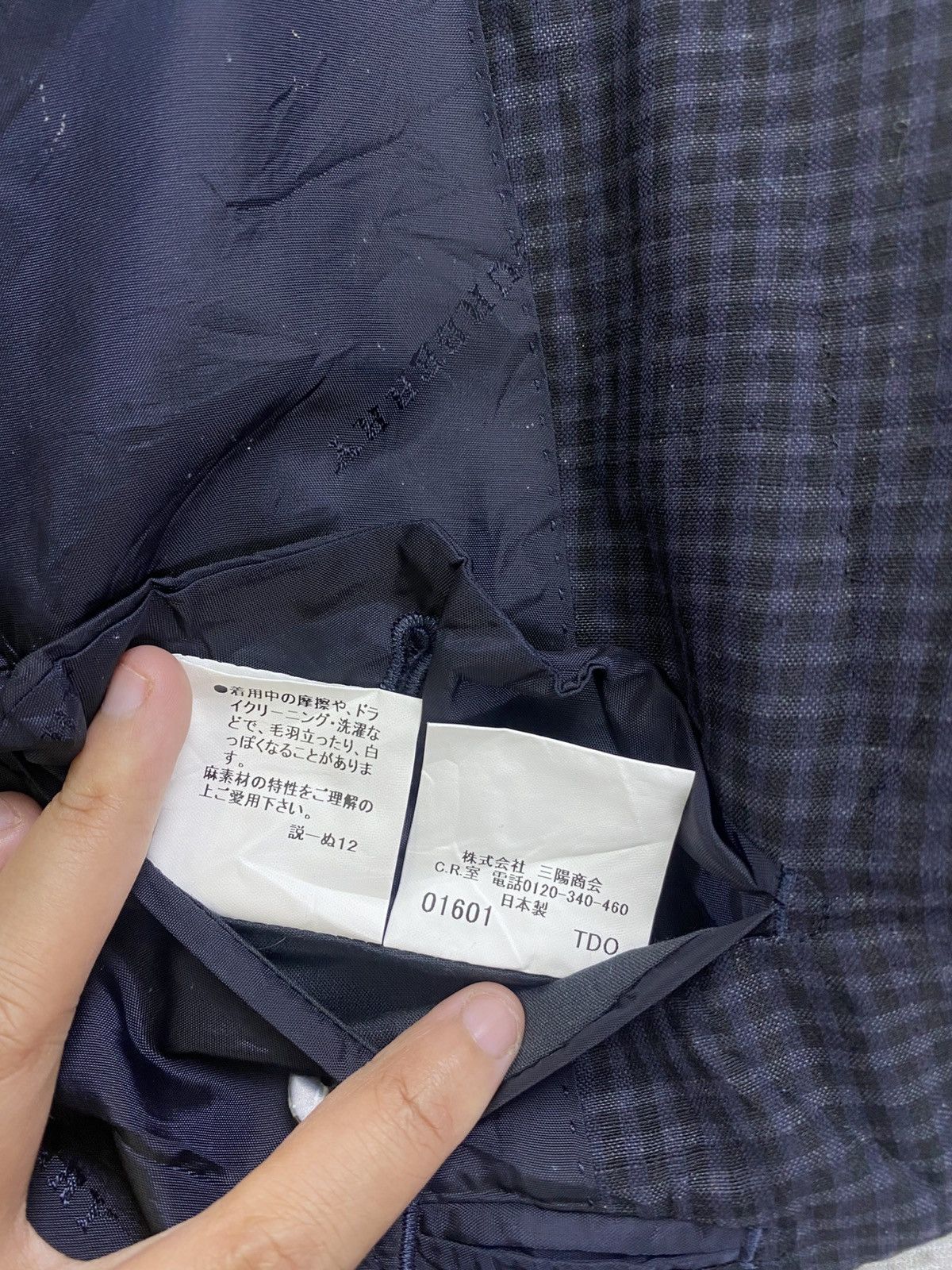 Burberry × Japanese Brand × Vintage Vtg 90s Burberry London Surface Hemp Material Plaid Blazer Size US M / EU 48-50 / 2 - 10 Thumbnail