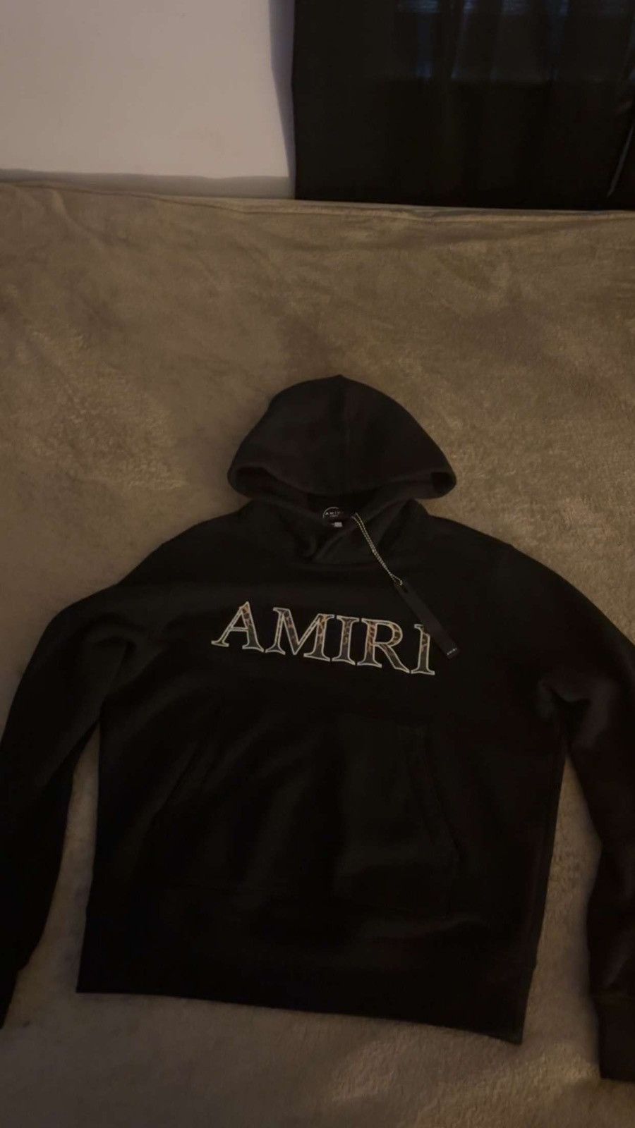 image of Amiri Leopard Applique Hoodie in Black, Men's (Size XS)