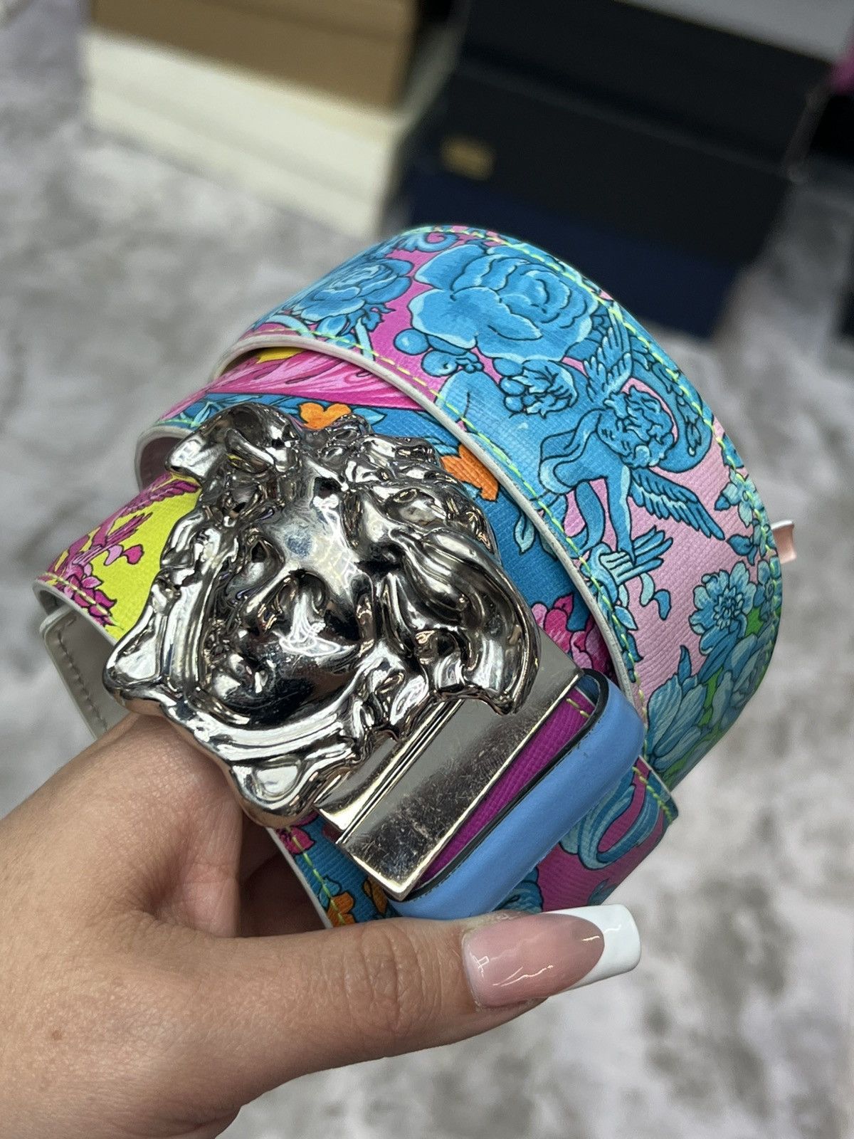 Versace Versace Multicolor Medusa Belt Size 38 - 1 Thumbnail