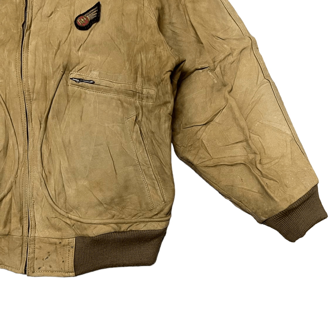 Leather Vintage Ruff-Hewn Sheep Leather Bomber Jacket Size US M / EU 48-50 / 2 - 4 Thumbnail