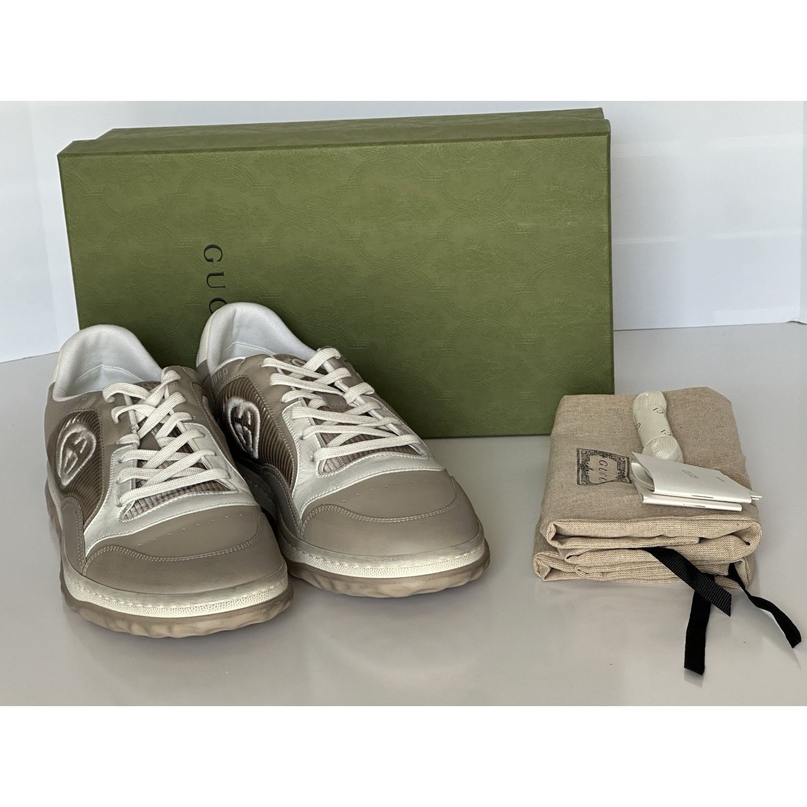 Gucci Gucci Dali Soft Gray/White Leather Sneakers 12.5 US 778301 Size US 12.5 / EU 45-46 - 15 Thumbnail
