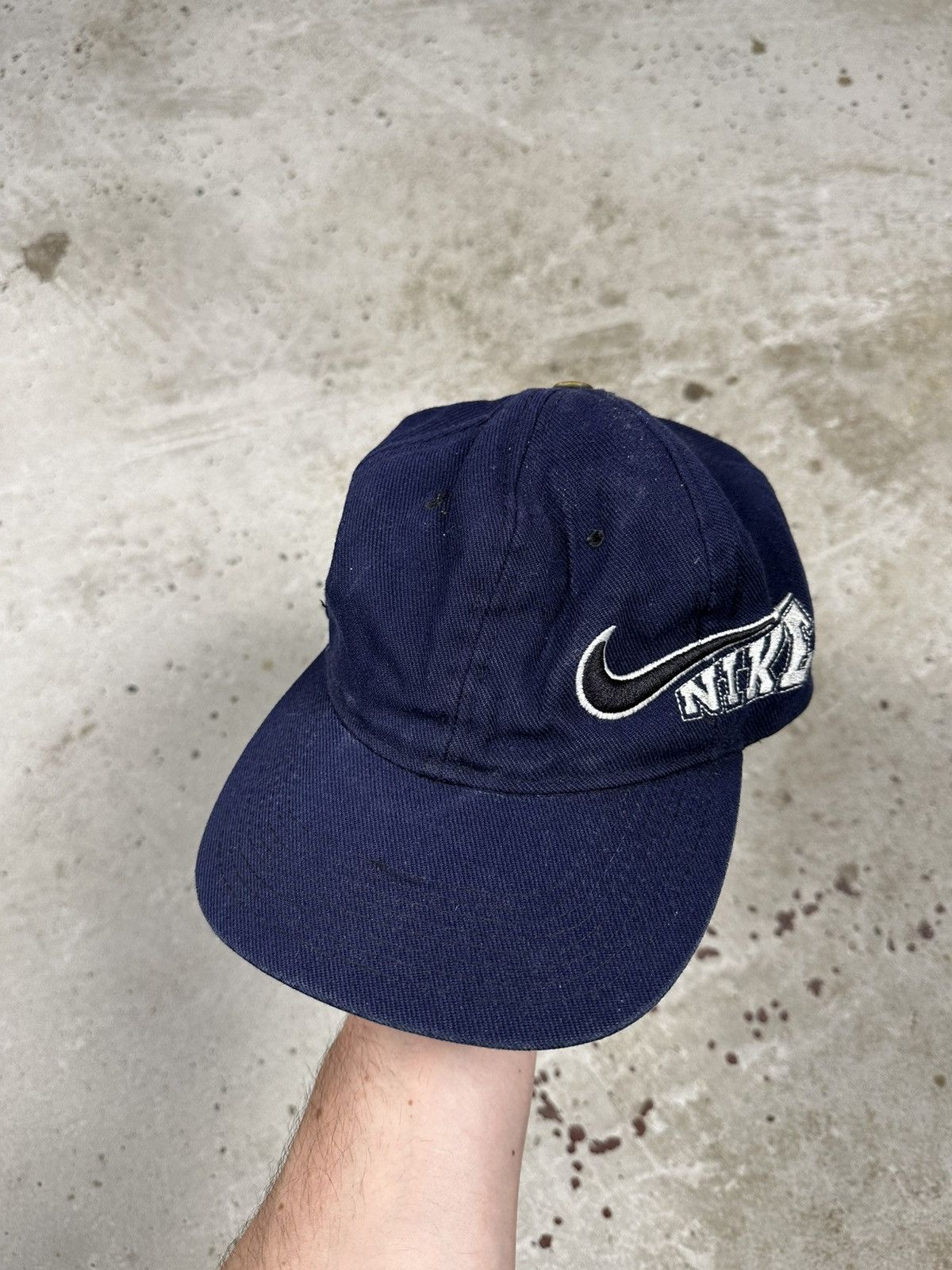 Nike Vintage 90s Nike Multi Logo Navy Hat Boot rare Size ONE SIZE - 2 Thumbnail