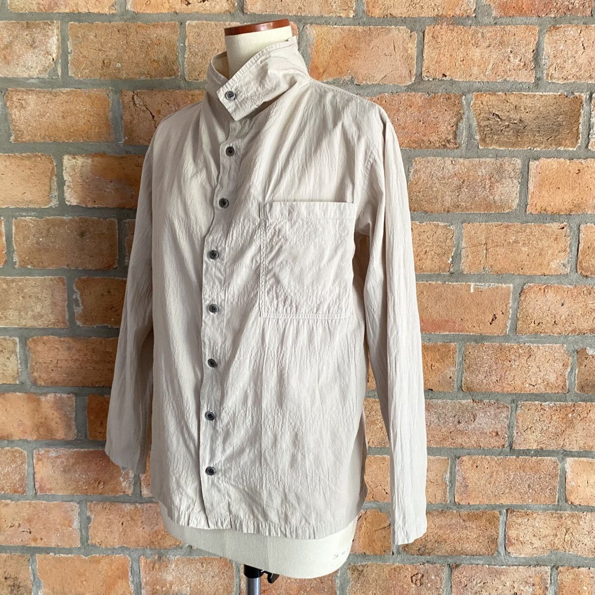 Issey Miyake Plantation Beige Button-Up Shirt with High Neck Size M / US 6-8 / IT 42-44 - 3 Thumbnail