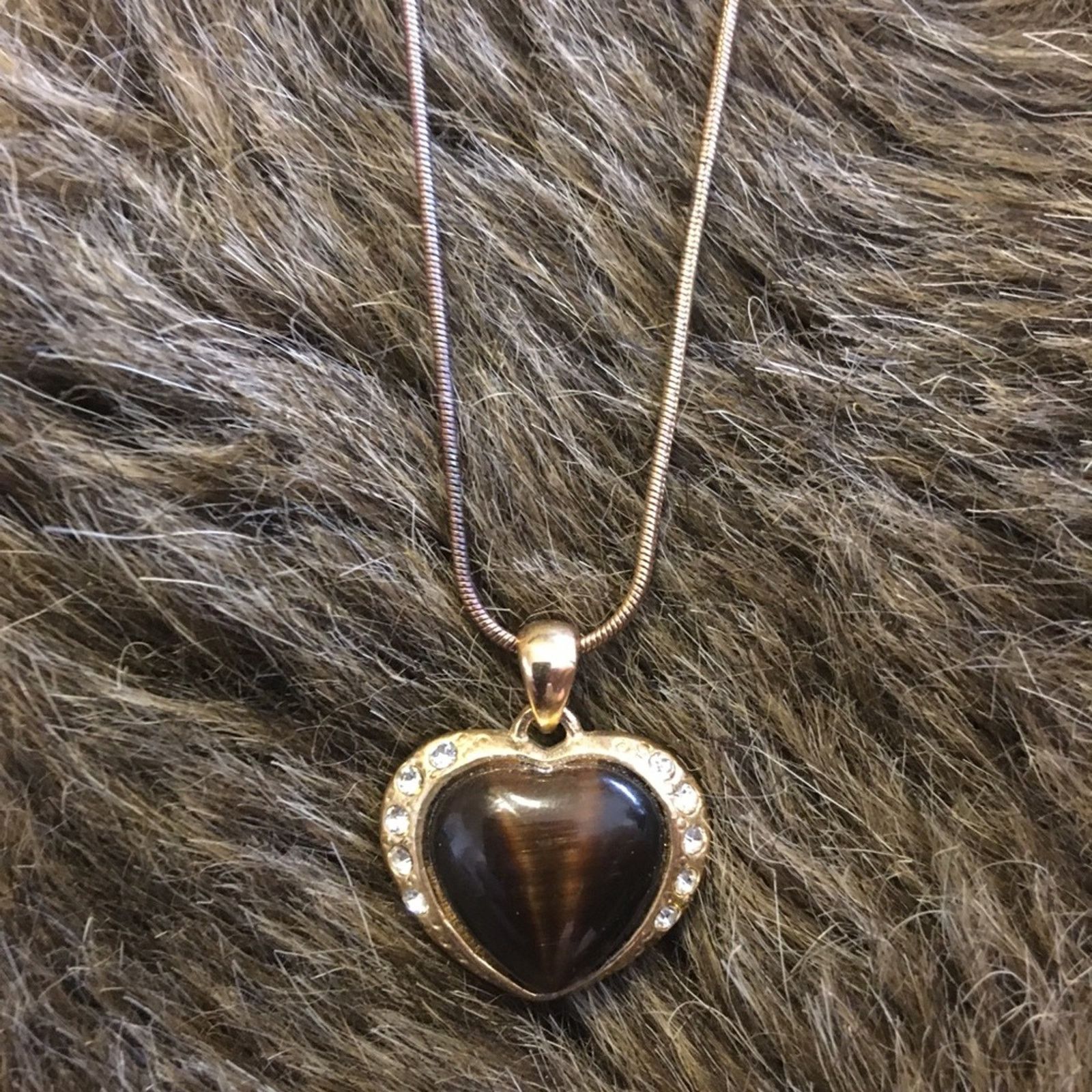 Vintage Vintage dark brown faux tiger eye necklace Size ONE SIZE - 7 Thumbnail