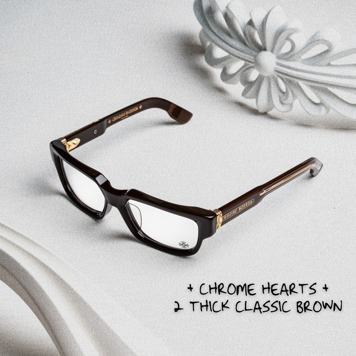 Chrome Hearts CHROME HEARTS 2 THICK CLASSIC BROWN GLASSES Size ONE SIZE - 1 Thumbnail