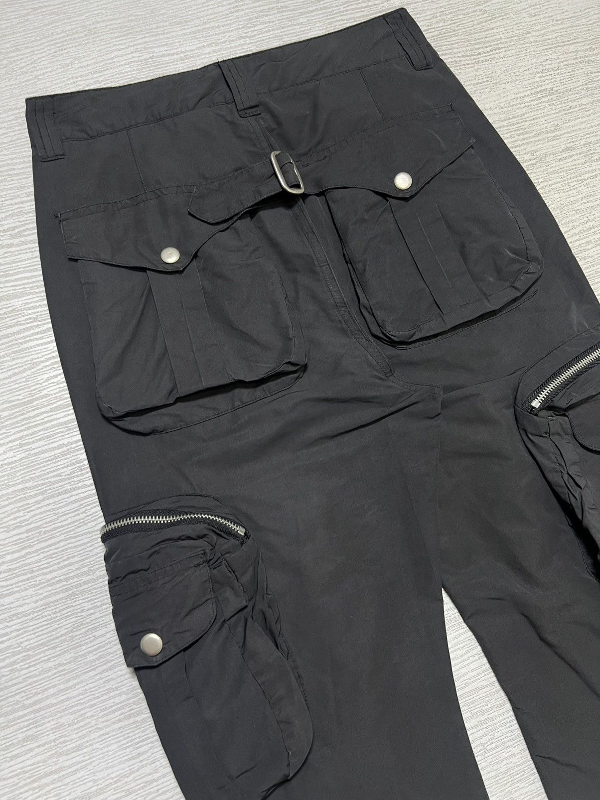 FFFPOSTALSERVICE FFFPostalService - Charcoal Flared Cargo Pants V.1 Size US 27 - 13 Thumbnail