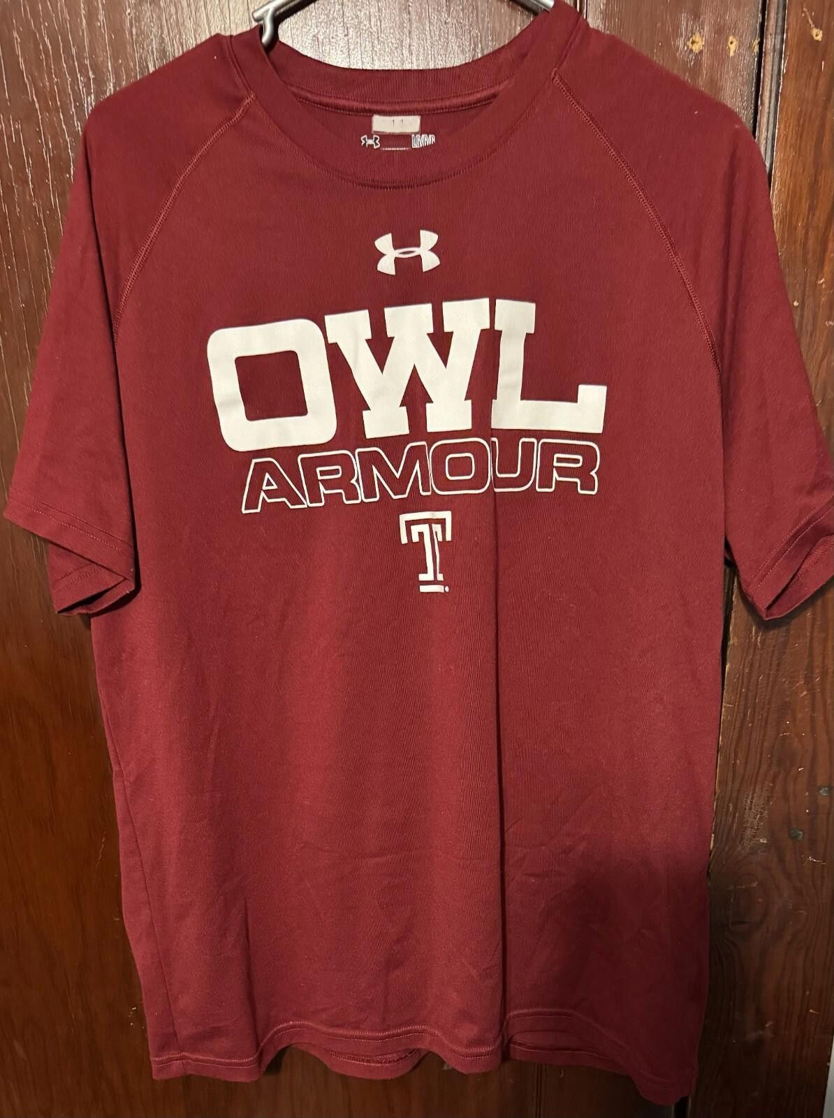 Under Armour Temple Owls Under Armour Tee Burgundy Men's Size L Size ONE SIZE - 1 Thumbnail