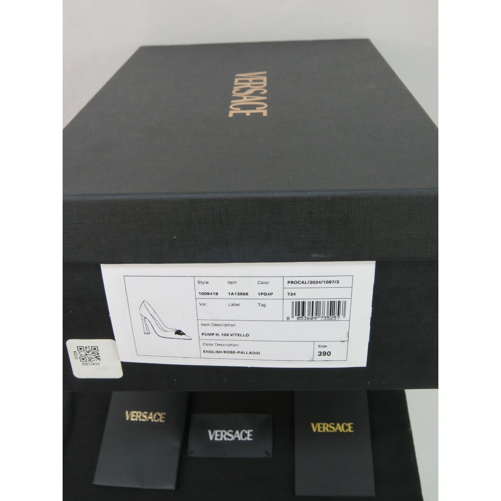 Versace VERSACE ROSE PINK LEATHER SILVER MEDUSA HEAD LOGO PUMPS 39 Size US 9 / IT 39 - 11 Thumbnail