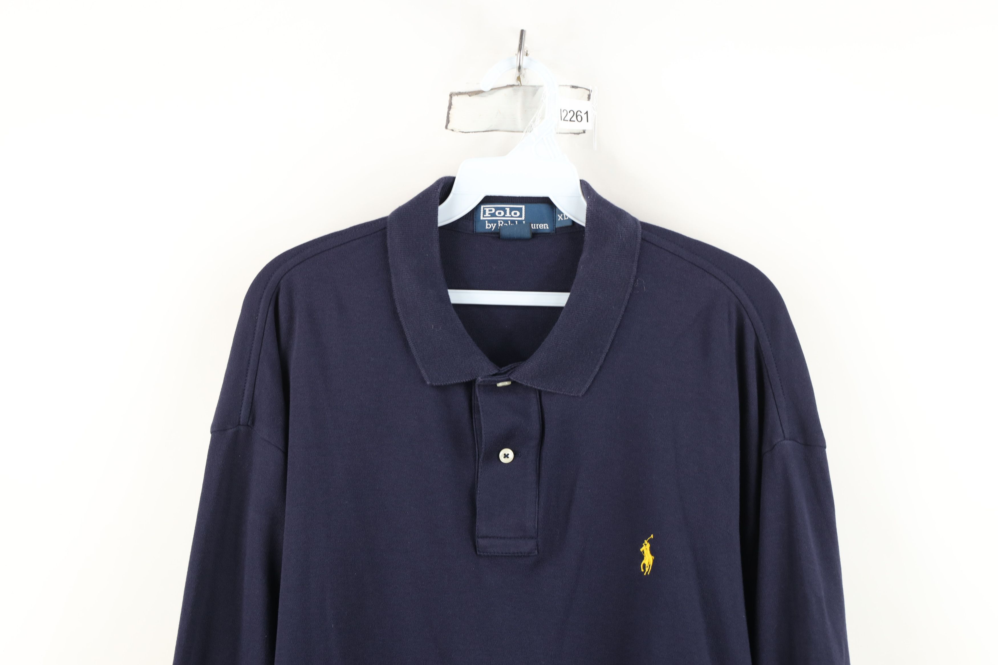 Ralph Lauren Vintage 90s Ralph Lauren Cotton Long Sleeve Rugby Polo Blue Size US XL / EU 56 / 4 - 2 Thumbnail